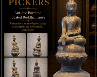 Antique 19th Century Burmese Shan Bronze Buddha Statue – Bhumisparsha Mudra – Mandalay / Shan Style Buddhist Sculpture