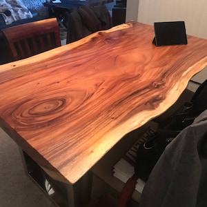 Custom Made Golden Acacia Live Edge 6' Foot Dining Table With Choice of Leg Design/Ships from California/Bespoke/Interior Architecture/