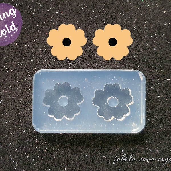 Stud Earring Mold - Flower Mold - Resin Earring Mold - Earring Mould - Silicone Mold - Resin Mold - UV Resin Mold - Stud Earring Mold