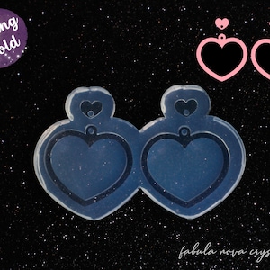 Heart Earring Mold - Resin Earrings Mold - Dangle Earring Mold - Silicone Mold - Resin Molds - Heart Mold - Resin Earrings - Glossy Mould