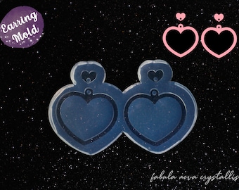 Heart Earring Mold - Resin Earrings Mold - Dangle Earring Mold - Silicone Mold - Resin Molds - Heart Mold - Resin Earrings - Glossy Mould