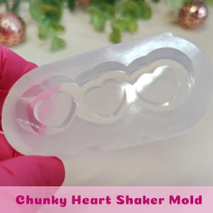 Heart Resin Shaker Mold - Kawaii Molds For Resin - Resin Heart Shaker Mold - Glossy Shaker Mold - Resin Casting Molds - UV Resin Moulds