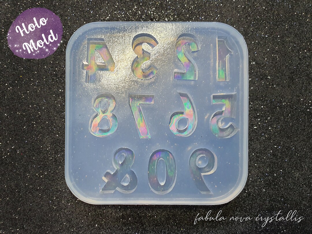 Holo Numbers Numbers Mold - Holo Mold - Holographic Mold - Number Mold - Resin Mold ...
