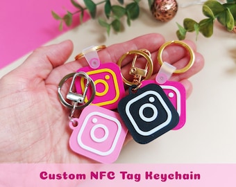 Custom NFC Tag Keychain | Nfc Tags For Businesses | Digital Business Cards Nfc | Small Business Social Media Nfc Tag