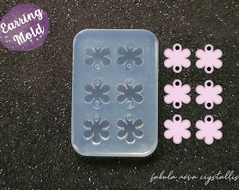 Dangle Earring Mold - Flower Mold - Stud Earring Mold - Resin Earring Mold - Earring Mould - Silicone Mold - Resin Mold - UV Resin Mold