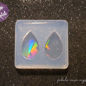 Holographic Mold - Holo Mold - Teardrop Holo Mould - Stud Mold - Teardrop Earring Mold - Resin Earring Mold - Silicone Mold - Resin Mold