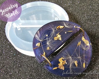 Half Circle Silicone Jewelry Mold: Resin Pendant, Earring Making