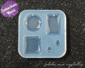 Molde de silicone cabochão facetado: fabricação de joias de resina