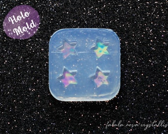 Holo Mold - Holographic Mold - Star Mold - Stud Mold - Earring Mold - Resin Earring Mold - Silicone Mold - Resin Mold - Stars Mold