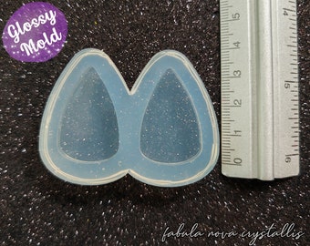 Molde de silicona con forma de lágrima plana: Fabricación de joyas de resina