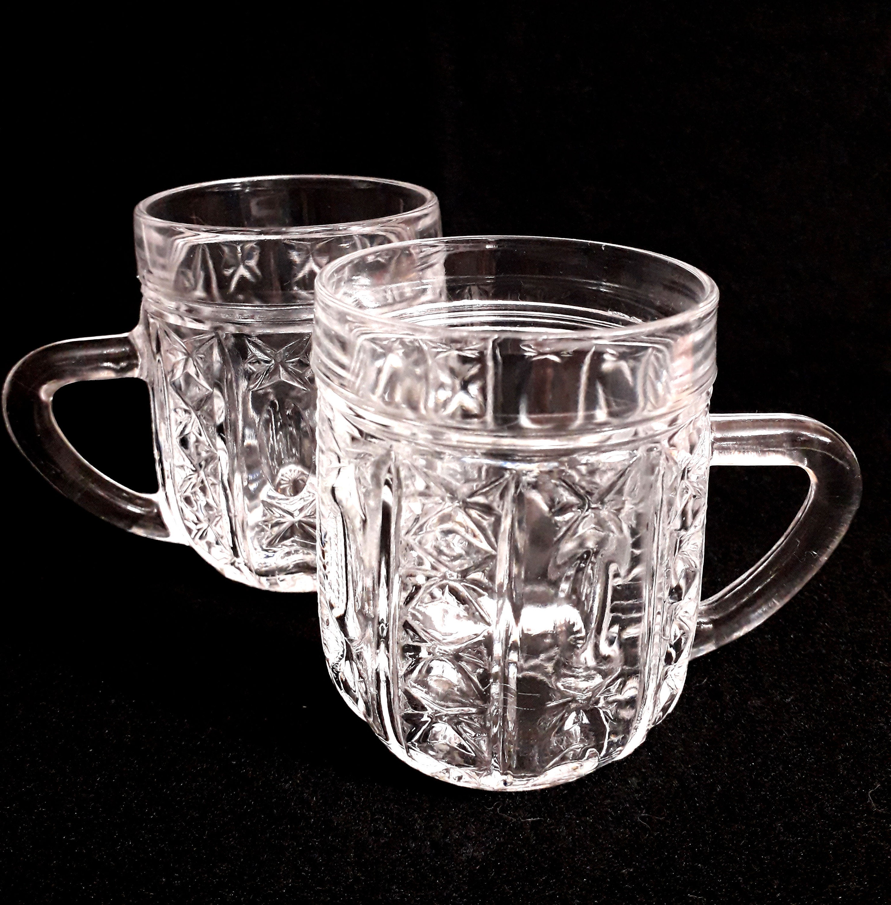 5 Vintage Lead Crystal Mugs Carved Liquor Glasses for Mulled Etsy
