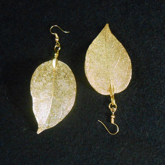 gold aspen leaf earrings