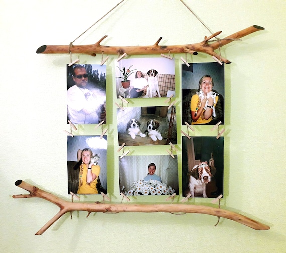 Guirlande Murale à Photos Avec Perles En Bois - 120 Cm Avec 18 Pinces - Déco Bohème Pour Chambre, Salon, Cadeau