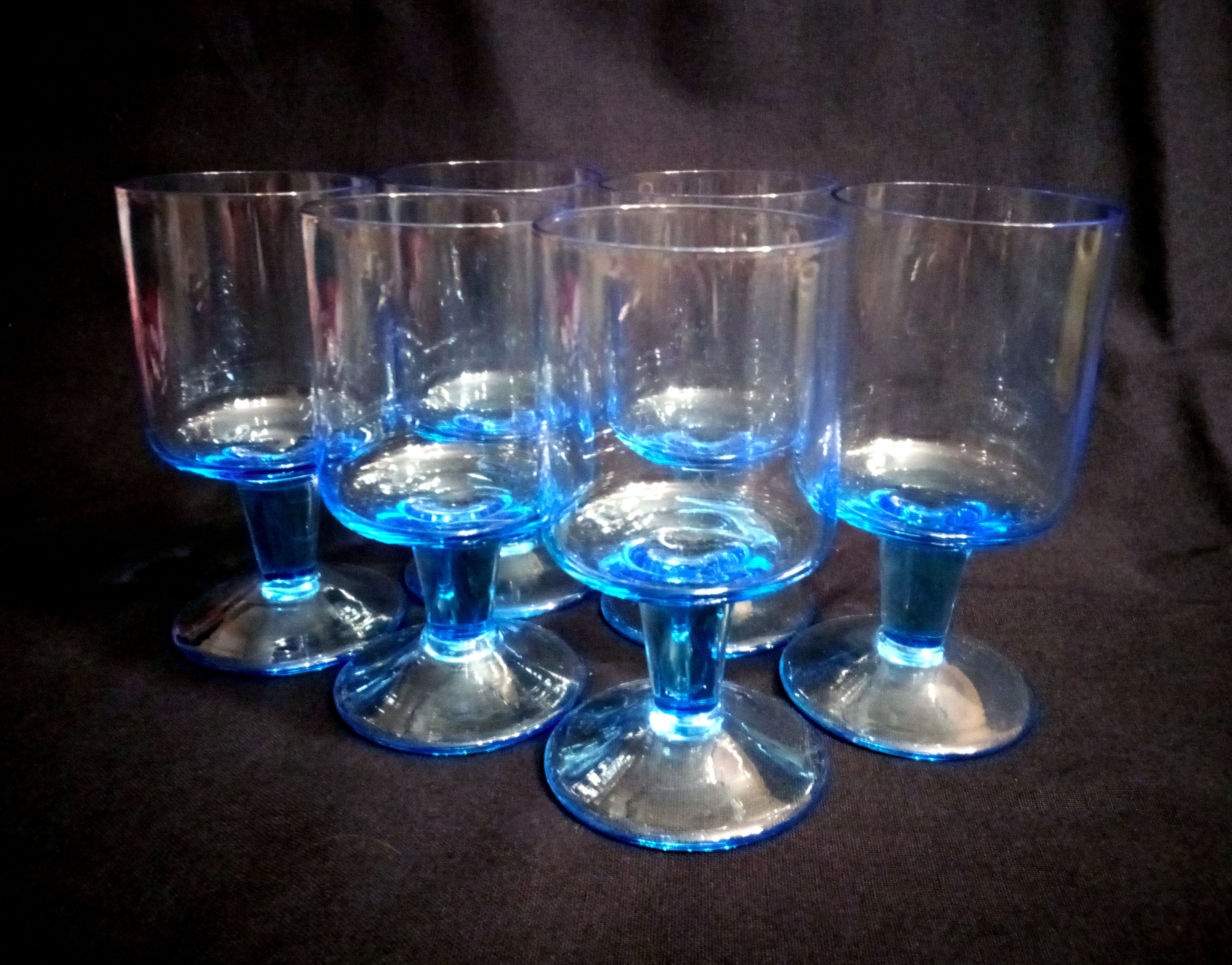 Set of 6 blue vodka glasses Vintage soviet shot glasses 3 oz Etsy