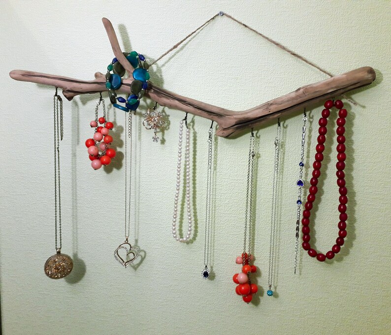 Driftwood jewelry organizer Tree branch necklaces holder Etsy