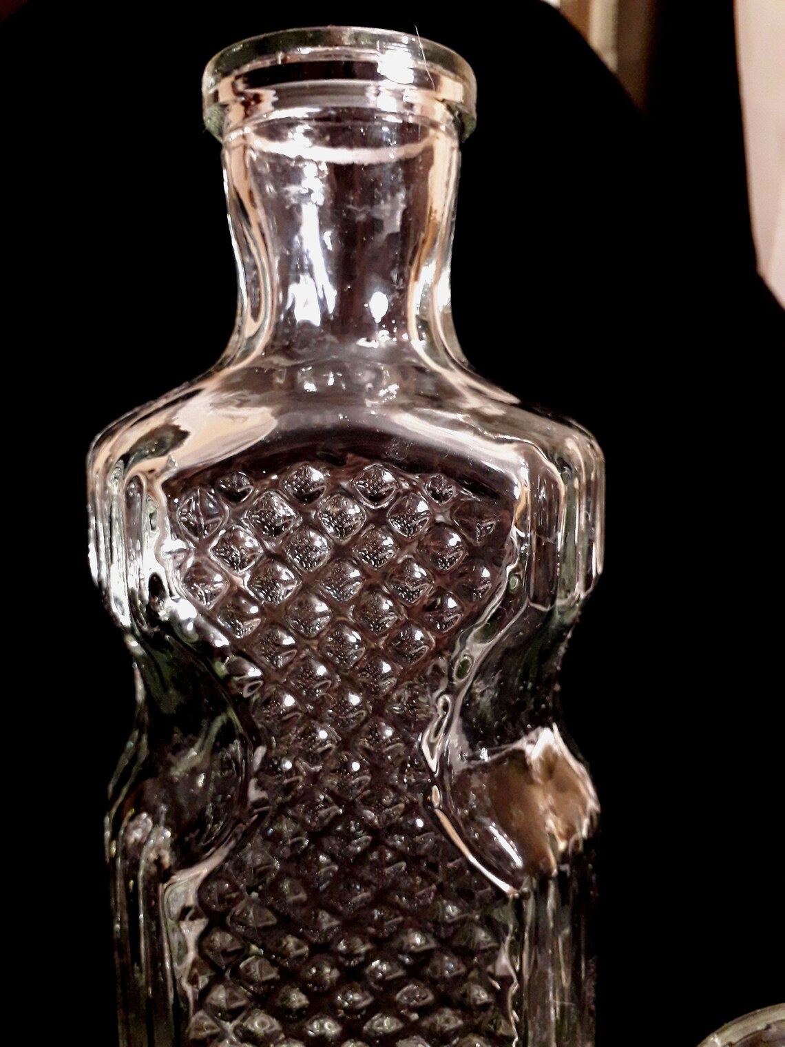 Vintage Lead Crystal Square Decanter for Whiskey Bohemian Etsy