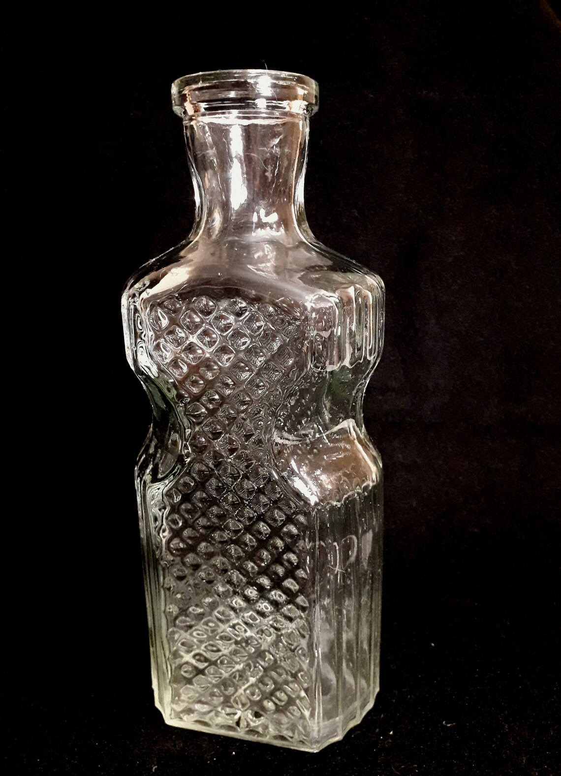 Vintage Lead Crystal Square Decanter for Whiskey Bohemian Etsy