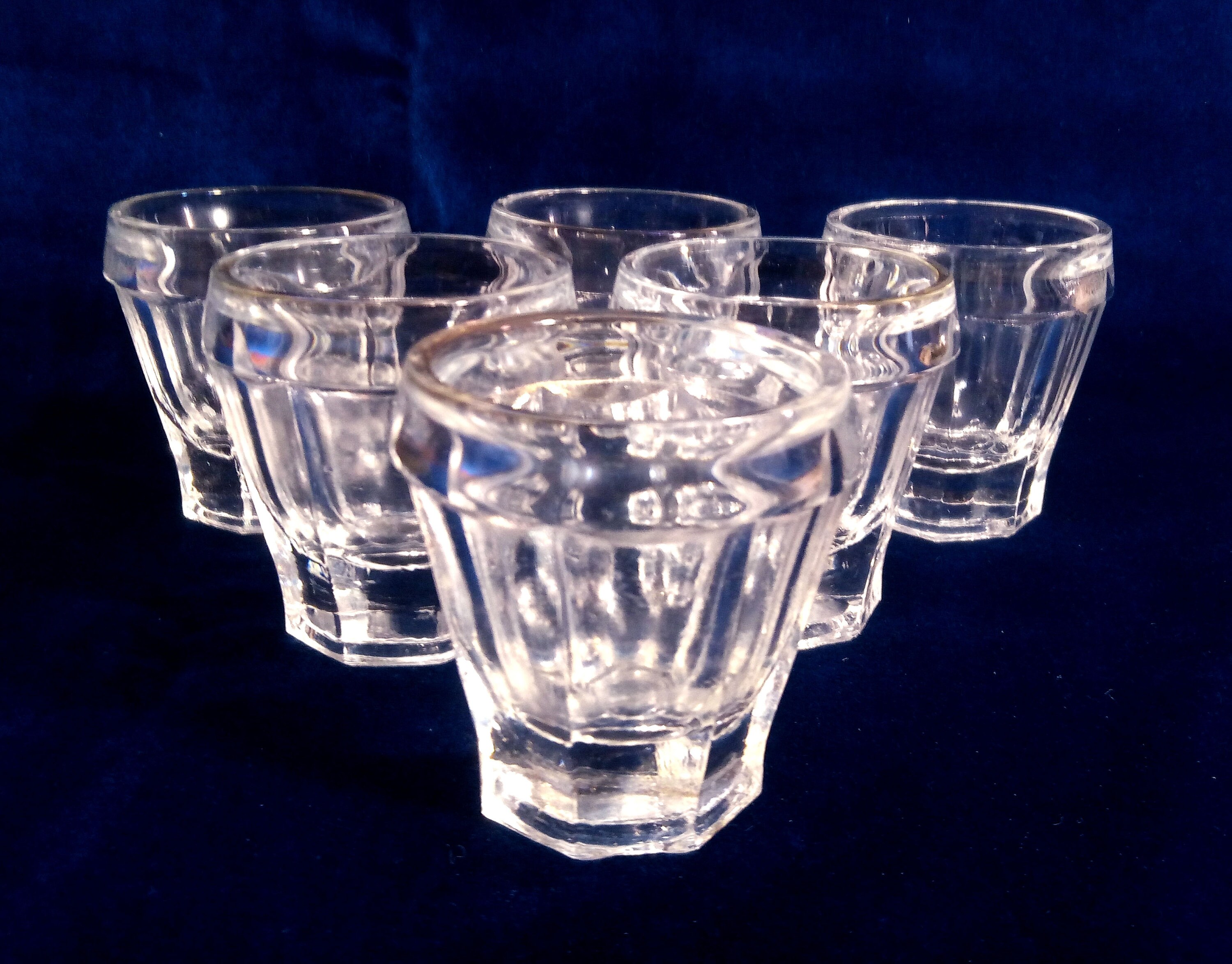 6 Vintage Vodka Shot Glasses Soviet 1970s Carved Crystal Etsy