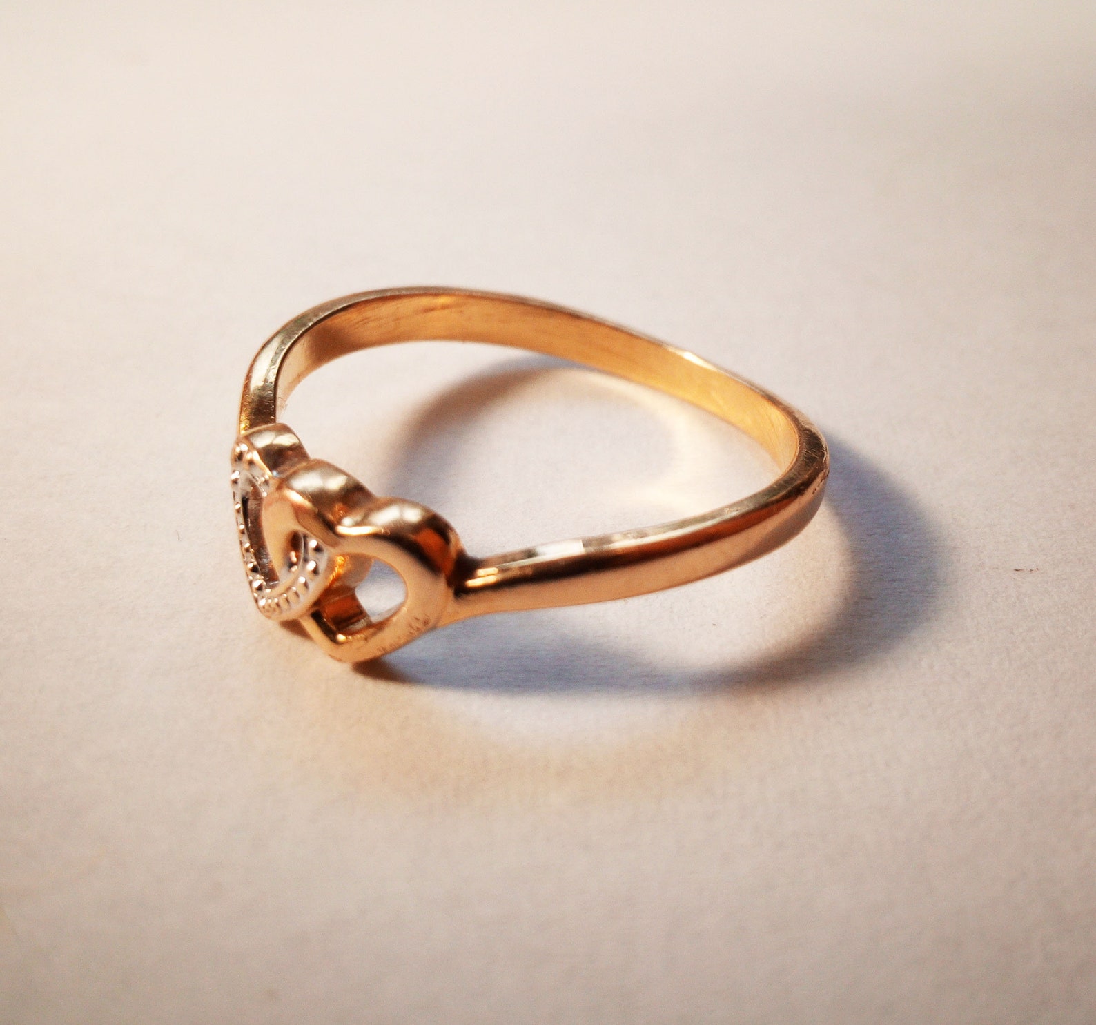 Vintage Promise Ring Size 6 Engagement Double Heart Ring for Etsy