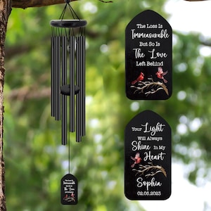 Carillón de viento conmemorativo personalizado: regalo de recuerdo cardenal