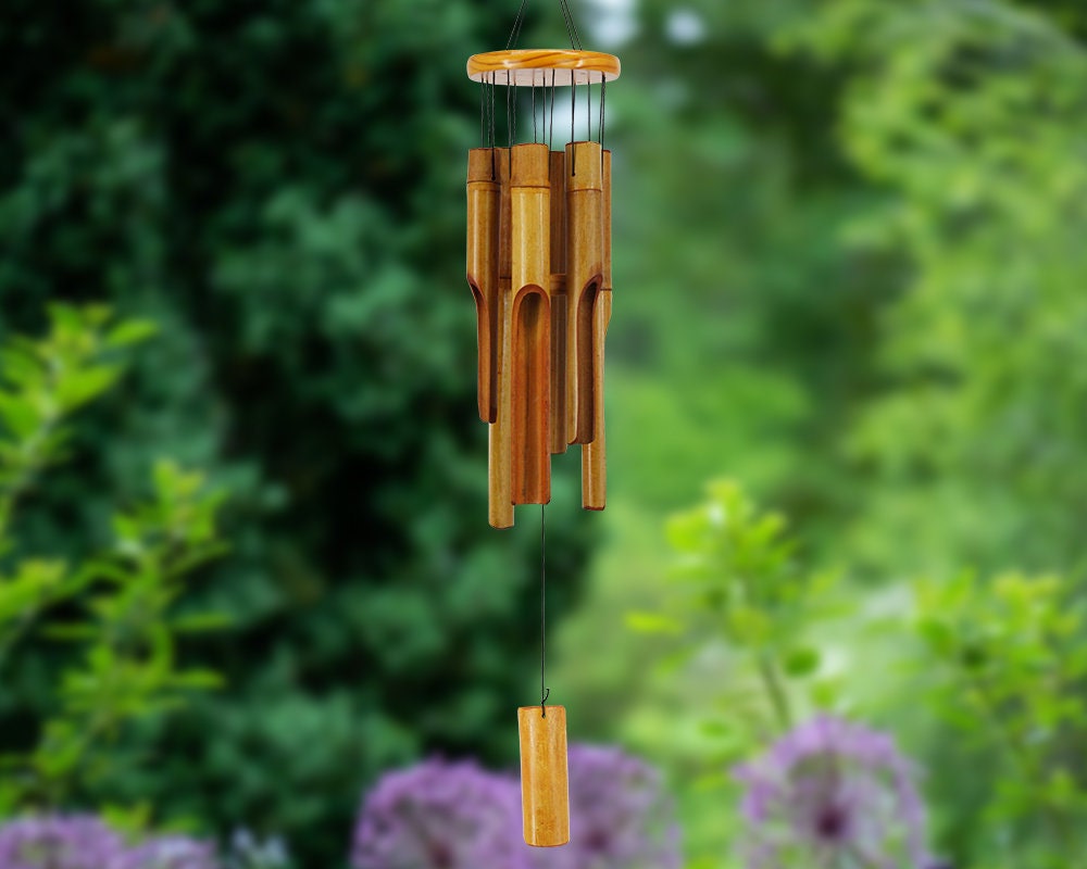 VEWOGARDEN Bamboo Wind Chime Outdoor 30 Music Wind Chimes for Ourdoor & Indoor,Garden,Yark,Patio and Home Décor Beige 
