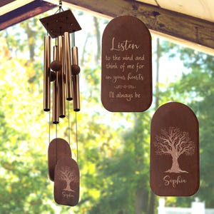 Personalized Memorial Wind Chimes: Tree of Life Sympathy Gift