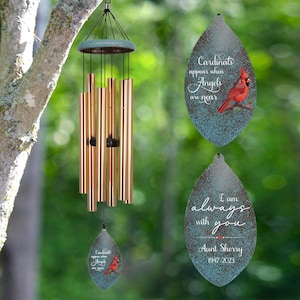 Campanas de viento conmemorativas personalizadas: regalo de condolencias para un cardenal