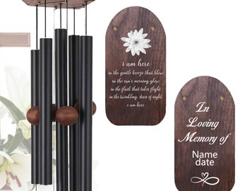 Personalized Memorial Wind Chimes,Sympathy Gift ,Remembrance Wind Chime, Bereavement Gift,Wind Chime Outdoor