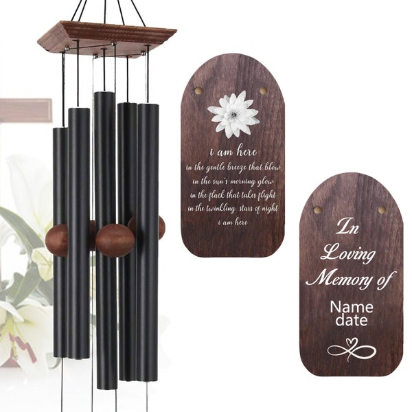 Personalized Memorial Wind Chimes,Sympathy Gift ,Remembrance Wind Chime, Bereavement Gift,Wind Chime Outdoor