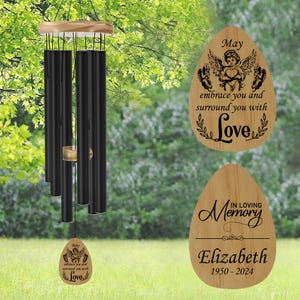 Astarin Angel Infant Memorial Wind Chimes Personalized, Miscarriage Sympathy Name Wind Chime Wood Garden Decor, Classic Wind Chime In Memory