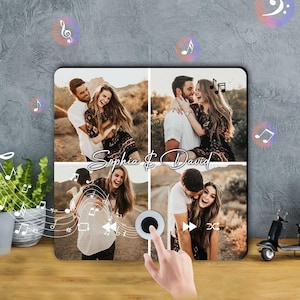 Music Fridge Magnet Gift Personalized, Custom Photo Magnet Music Box,Valentine&#39;s Day Gift, Anniversary Gift, Music Box Play Song Gift