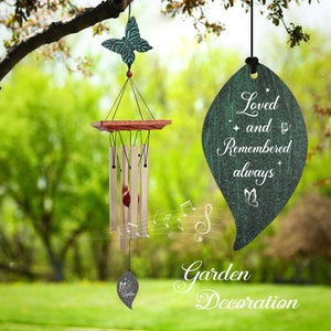 Butterfly  Memorial Wind Chimes,sympathy wind chimes personalized,Custom Gift After Loss Of Mom or Loved One,Sympathy memorial windchimes