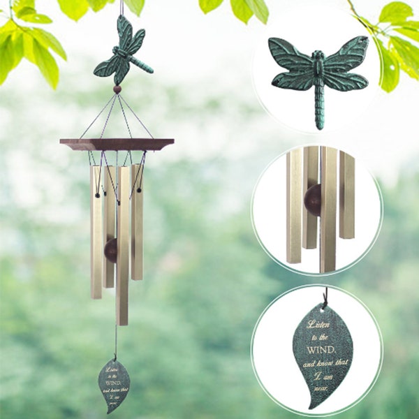 Dragonfly Memorial Wind Chimes, Custom Sympathy Gift In Loving Memory Of  Mom Dad or Loved One,Remembrance Wind Chime,Personalized Windchime