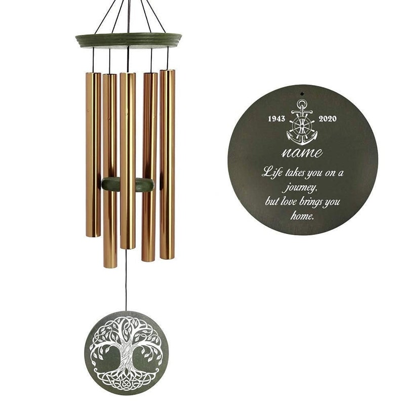 Personalized Memorial Wind Chimes Tree of Life Custom Etsy