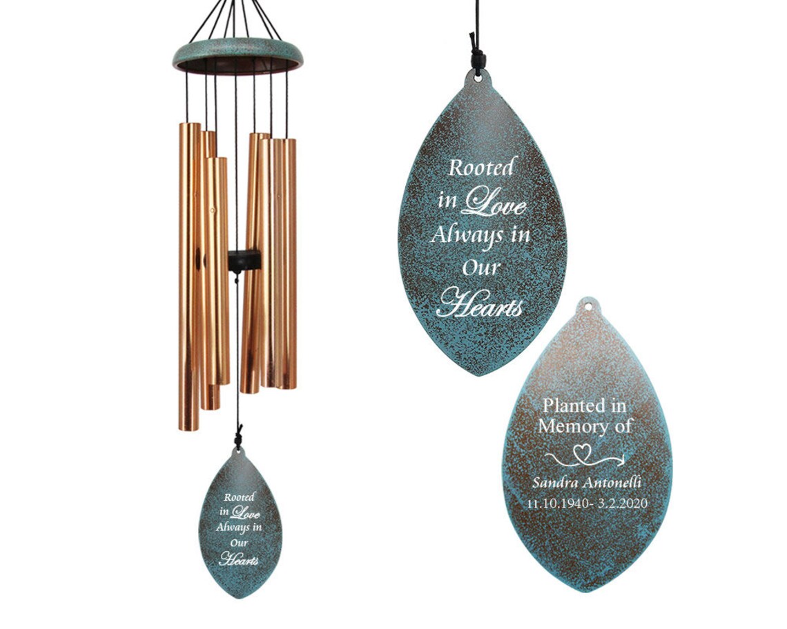 Personalized Memorial Wind Chimes Giftrooted in Lovesympathy Etsy
