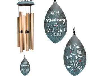 Anniversary Personalized Wind Chime, Customized Wedding, Anniversary, Birthday Gift for Loved One,  Anniversary Gift, Couple Gift