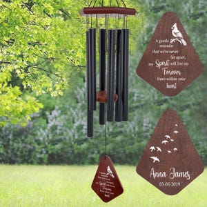 Personalized Memorial Cardinal Wind Chimes: Sympathy Gift