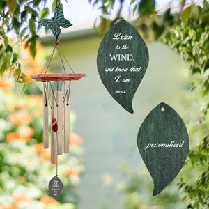 Butterflies Memorial Wind Chimes, Sympathy Wind Chimes Personalized, Custom Gift After Loss of Mom or Loved One