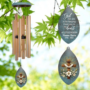 Astarin Memorial Wind Chimes Personalized, Custom Sympathy Wind Chime, In Memory of Mom Grief Gift, Remembrance Gift, Bereavement Gifts-399