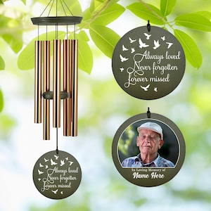 Personalized Memorial Bird Wind Chime: Sympathy Gift