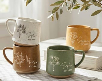 Vintage Otagiri Japan Wildflower Mugs Set of 3 | Speckled