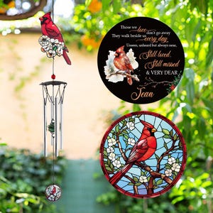 Campanas de viento conmemorativas del cardenal: regalo de condolencia de 24&quot;