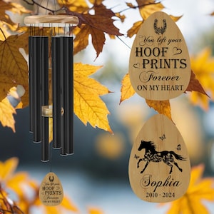 Astarin Pferdedenmal-Windspiel personalisiert, Verlust des Pferdesympathiegeschenks, kundenspezifisches Pferdeerinnerungsgeschenk, Pferdesympathiegeschenk-Denkmal