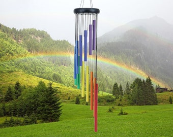 Rainbow Wind Chimes Outdoors Windchime For Garden Yard Patio Hot Sale Porch Y4G3 