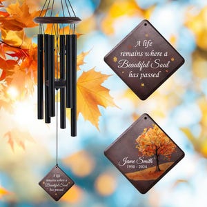 Personalized Memorial Wind Chimes: In Loving Memory Sympathy Gift