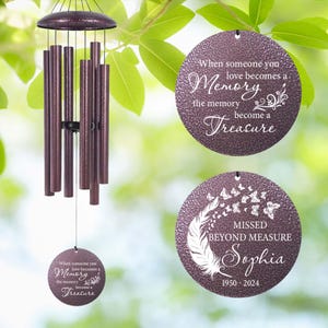 Memorial Butterfly Feather Wind Chimes Personalized, Sympathy wind chimes Gift After Loss of Loved One, In Memory of MOM, NANA Windchime