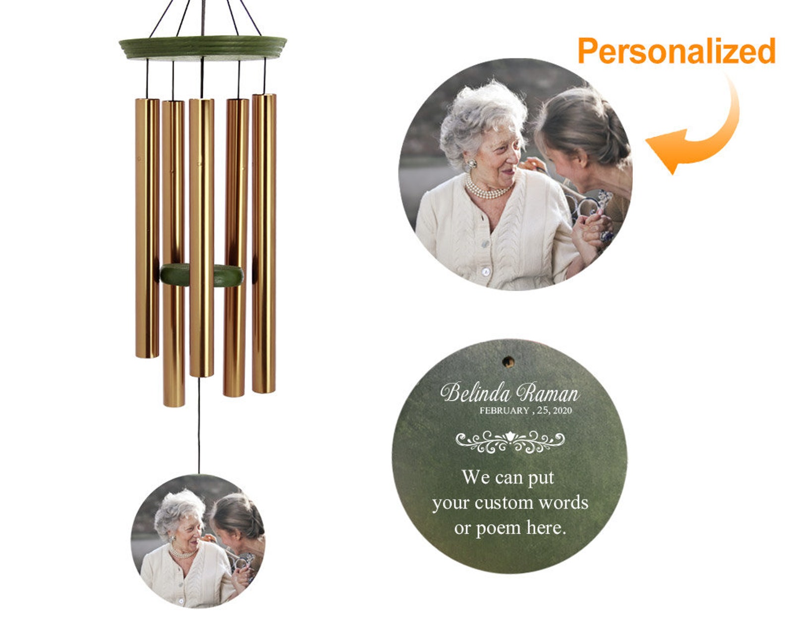 Personalized Memorial Wind Chimes Custom Wind Chime With Etsy