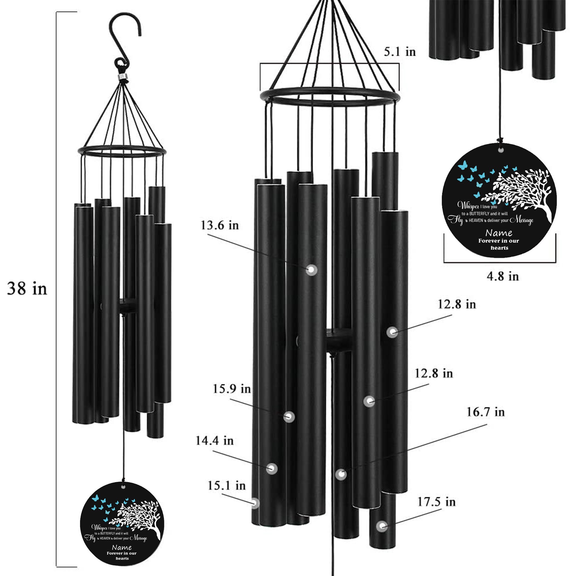 Personalized Memorial Wind Chimes for Loss of a Loved Etsy