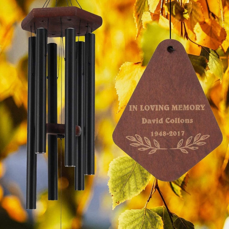 Memorial Wind Chimes Personalized Costom DoubleSide Engraved Etsy 日本