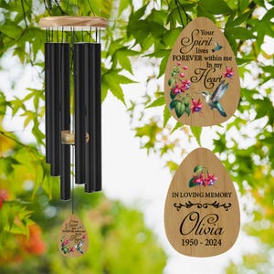 Memorial Hummingbird Wind Chimes: Sympathy Gift, Loss of Loved One